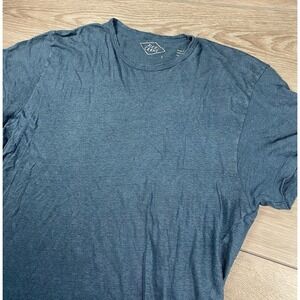 Alex Crane Men's 100% Linen Short Sleeve Casual T Shirt Blue Green Size Large